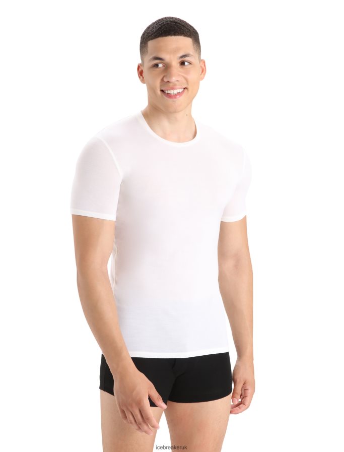 icebreaker_men_merino_anatomica_short_sleeve_crewe_t_shirt_z04nxr130_clothing_snow.jpg Icebreaker Men Merino Anatomica Short Sleeve Crewe T-Shirt Z04NXR130 Clothing Snow - Image 1