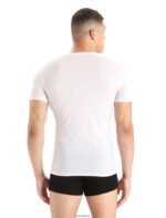 Icebreaker Men Merino Anatomica Short Sleeve V Neck T-Shirt Z04NXR124 Clothing Snow - Image 3