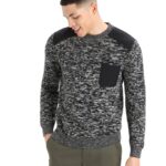 Icebreaker Men Merino Barein Crewe Sweater Z04NXR361 Clothing Black/Snow