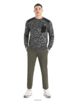 Icebreaker Men Merino Barein Crewe Sweater Z04NXR361 Clothing Black/Snow - Image 3