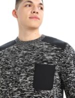 Icebreaker Men Merino Barein Crewe Sweater Z04NXR361 Clothing Black/Snow - Image 4