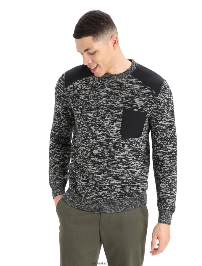 icebreaker_men_merino_barein_crewe_sweater_z04nxr361_clothing_black_snow.jpg Icebreaker Men Merino Barein Crewe Sweater Z04NXR361 Clothing Black/Snow - Image 1