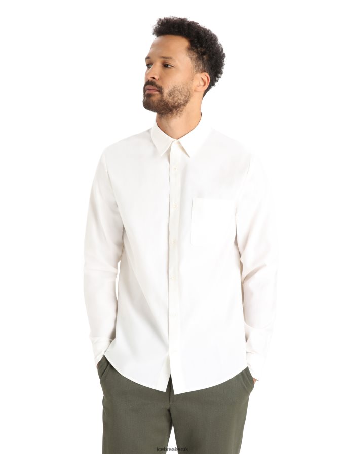 icebreaker_men_merino_berlin_long_sleeve_shirt_z04nxr373_clothing_snow.jpg Icebreaker Men Merino Berlin Long Sleeve Shirt Z04NXR373 Clothing Snow - Image 1