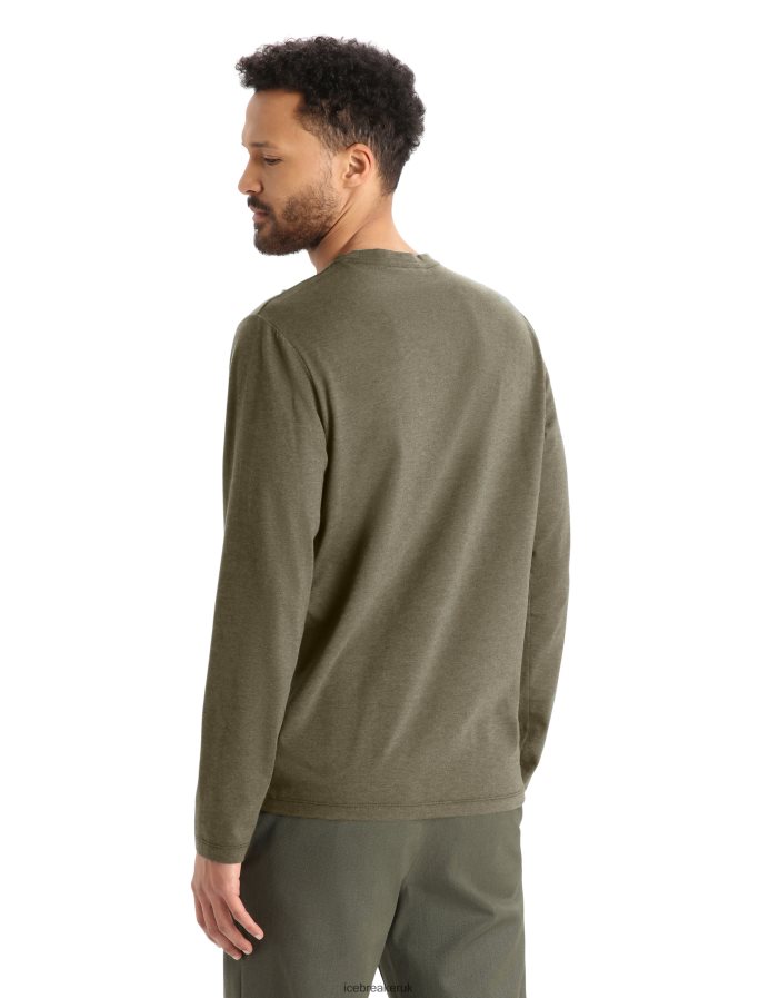 Icebreaker Men Merino Central Classic Long Sleeve T-Shirt Canopy Camper Z04NXR374 Clothing Loden - Image 2