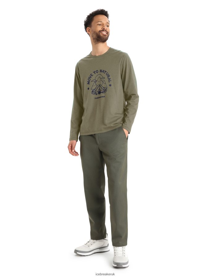 Icebreaker Men Merino Central Classic Long Sleeve T-Shirt Canopy Camper Z04NXR374 Clothing Loden - Image 3