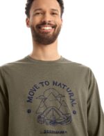 Icebreaker Men Merino Central Classic Long Sleeve T-Shirt Canopy Camper Z04NXR374 Clothing Loden - Image 4
