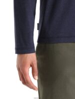 Icebreaker Men Merino Central Classic Long Sleeve T-Shirt Canopy Camper Z04NXR375 Clothing Midnight Navy - Image 5