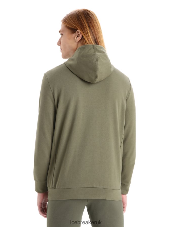 Icebreaker Men Merino Central Classic Long Sleeve Zip Hoodie Z04NXR208 Clothing Loden - Image 2
