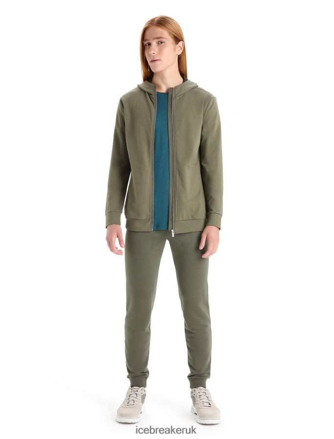 Icebreaker Men Merino Central Classic Long Sleeve Zip Hoodie Z04NXR208 Clothing Loden - Image 3
