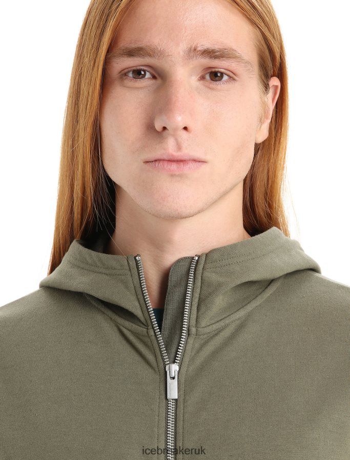 Icebreaker Men Merino Central Classic Long Sleeve Zip Hoodie Z04NXR208 Clothing Loden - Image 4