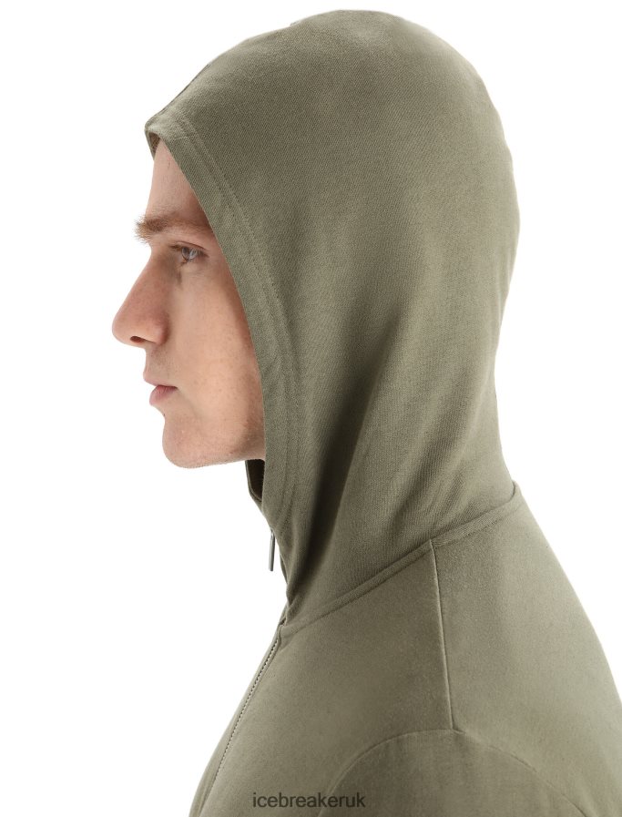 Icebreaker Men Merino Central Classic Long Sleeve Zip Hoodie Z04NXR208 Clothing Loden - Image 5