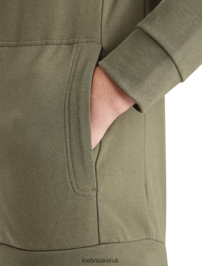 Icebreaker Men Merino Central Classic Long Sleeve Zip Hoodie Z04NXR208 Clothing Loden - Image 6
