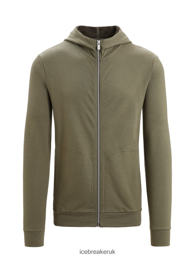 Icebreaker Men Merino Central Classic Long Sleeve Zip Hoodie Z04NXR208 Clothing Loden - Image 7
