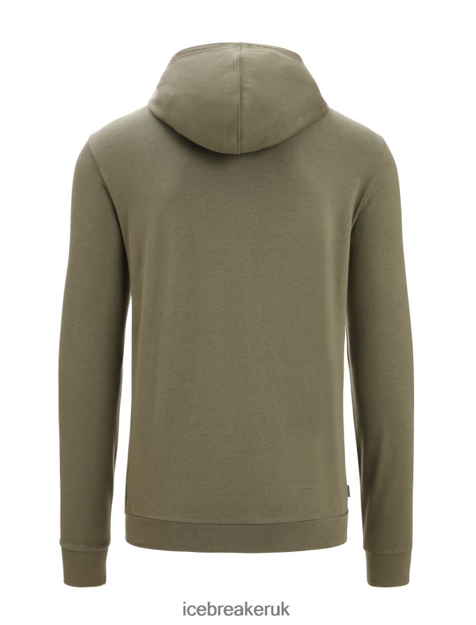 Icebreaker Men Merino Central Classic Long Sleeve Zip Hoodie Z04NXR208 Clothing Loden - Image 8