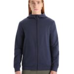 Icebreaker Men Merino Central Classic Long Sleeve Zip Hoodie Z04NXR209 Clothing Midnight Navy