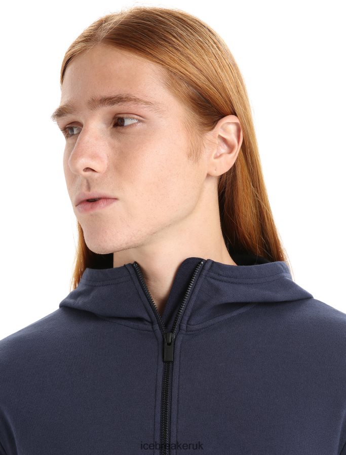 Icebreaker Men Merino Central Classic Long Sleeve Zip Hoodie Z04NXR209 Clothing Midnight Navy - Image 3