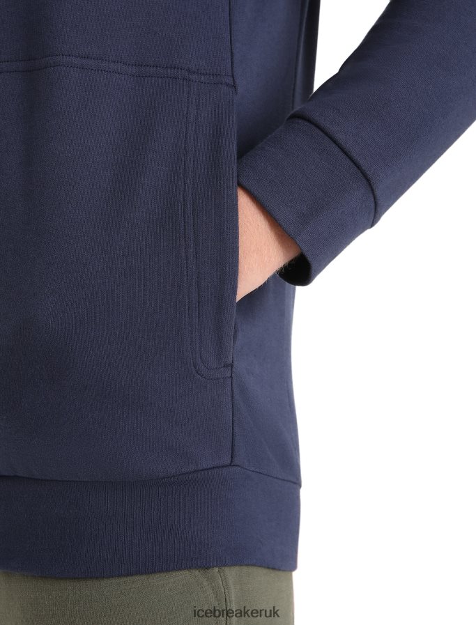 Icebreaker Men Merino Central Classic Long Sleeve Zip Hoodie Z04NXR209 Clothing Midnight Navy - Image 5