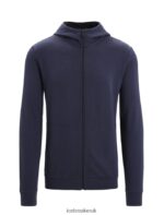 Icebreaker Men Merino Central Classic Long Sleeve Zip Hoodie Z04NXR209 Clothing Midnight Navy - Image 6