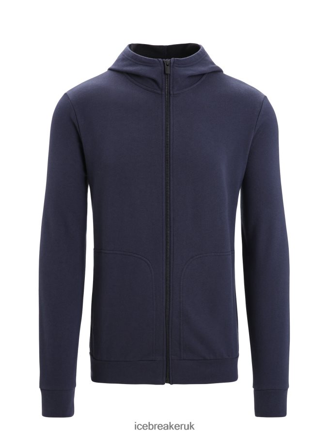 Icebreaker Men Merino Central Classic Long Sleeve Zip Hoodie Z04NXR209 Clothing Midnight Navy - Image 6