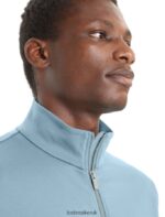 Icebreaker Men Merino Central Classic Long Sleeve Zip Z04NXR210 Clothing Astral Blue - Image 4