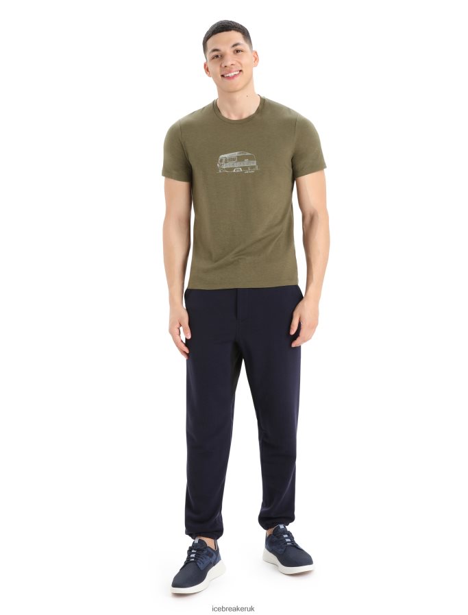 Icebreaker Men Merino Central Classic Short Sleeve T-Shirt Caravan Z04NXR355 Clothing Loden - Image 3