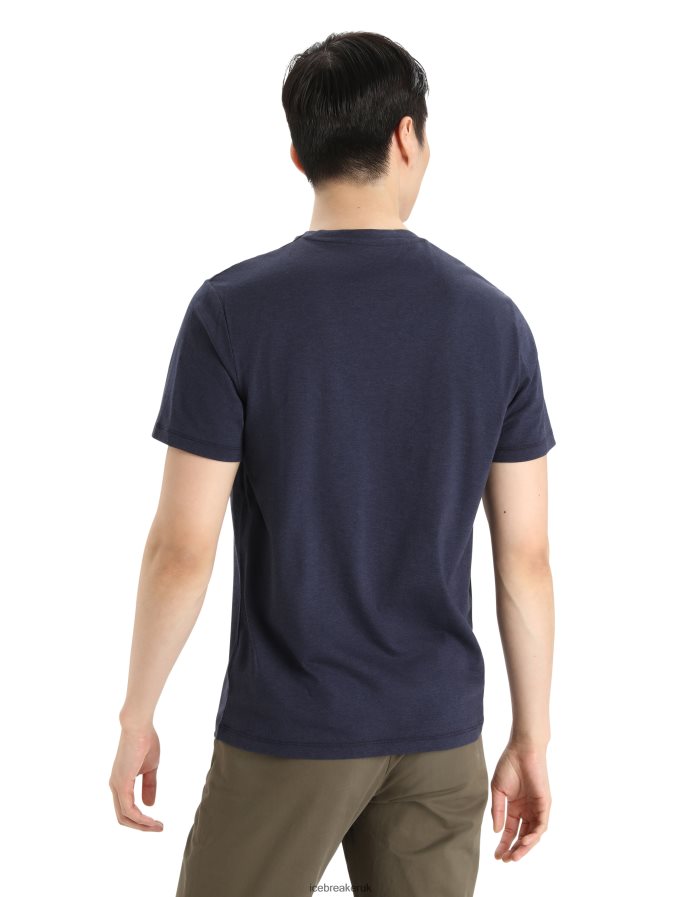 Icebreaker Men Merino Central Classic Short Sleeve T-Shirt Caravan Z04NXR356 Clothing Midnight Navy - Image 2