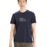 Icebreaker Men Merino Central Classic Short Sleeve T-Shirt Caravan Z04NXR356 Clothing Midnight Navy