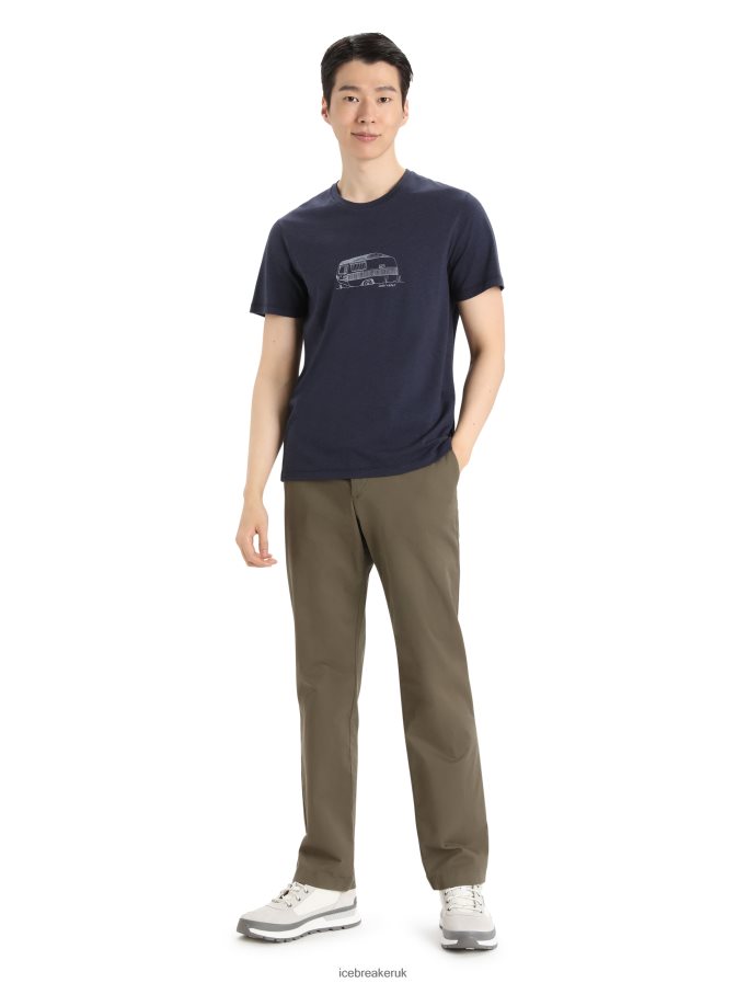 Icebreaker Men Merino Central Classic Short Sleeve T-Shirt Caravan Z04NXR356 Clothing Midnight Navy - Image 3