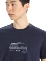 Icebreaker Men Merino Central Classic Short Sleeve T-Shirt Caravan Z04NXR356 Clothing Midnight Navy - Image 4