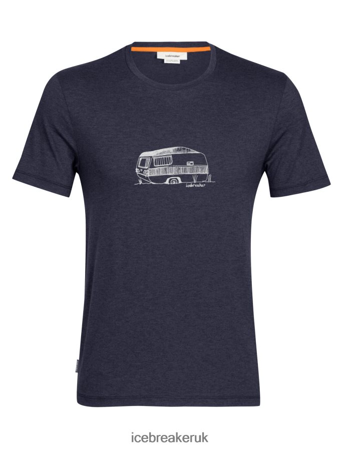 Icebreaker Men Merino Central Classic Short Sleeve T-Shirt Caravan Z04NXR356 Clothing Midnight Navy - Image 6