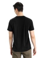 Icebreaker Men Merino Central Classic Short Sleeve T-Shirt Move to Natural Mountain Z04NXR339 Clothing Black - Image 2