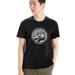 Icebreaker Men Merino Central Classic Short Sleeve T-Shirt Move to Natural Mountain Z04NXR339 Clothing Black