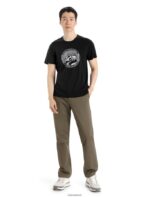 Icebreaker Men Merino Central Classic Short Sleeve T-Shirt Move to Natural Mountain Z04NXR339 Clothing Black - Image 3