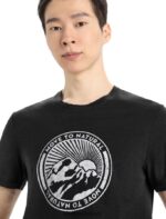 Icebreaker Men Merino Central Classic Short Sleeve T-Shirt Move to Natural Mountain Z04NXR339 Clothing Black - Image 4