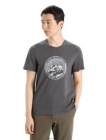 Icebreaker Men Merino Central Classic Short Sleeve T-Shirt Move to Natural Mountain Z04NXR340 Clothing Monsoon