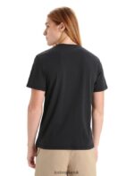 Icebreaker Men Merino Central Classic Short Sleeve T-Shirt Otter Paddle Z04NXR60 Clothing Black - Image 2