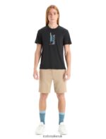 Icebreaker Men Merino Central Classic Short Sleeve T-Shirt Otter Paddle Z04NXR60 Clothing Black - Image 3