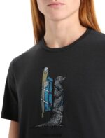 Icebreaker Men Merino Central Classic Short Sleeve T-Shirt Otter Paddle Z04NXR60 Clothing Black - Image 4