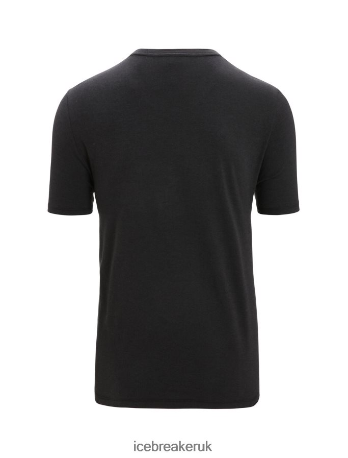 Icebreaker Men Merino Central Classic Short Sleeve T-Shirt Otter Paddle Z04NXR60 Clothing Black - Image 7