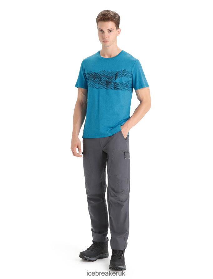 Icebreaker Men Merino Central Classic Short Sleeve T-Shirt St Anton Z04NXR34 Clothing Geo Blue - Image 3