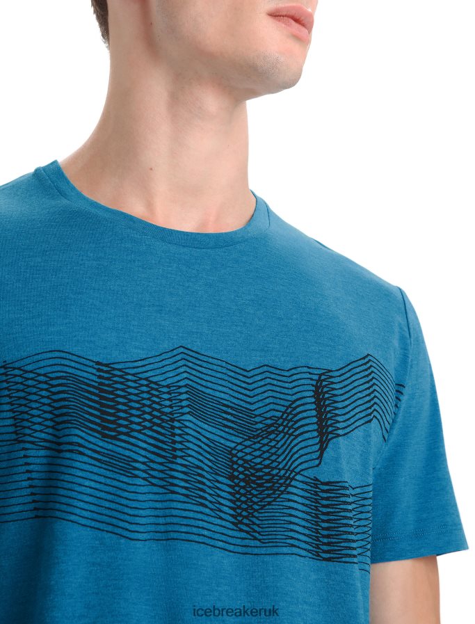 Icebreaker Men Merino Central Classic Short Sleeve T-Shirt St Anton Z04NXR34 Clothing Geo Blue - Image 4