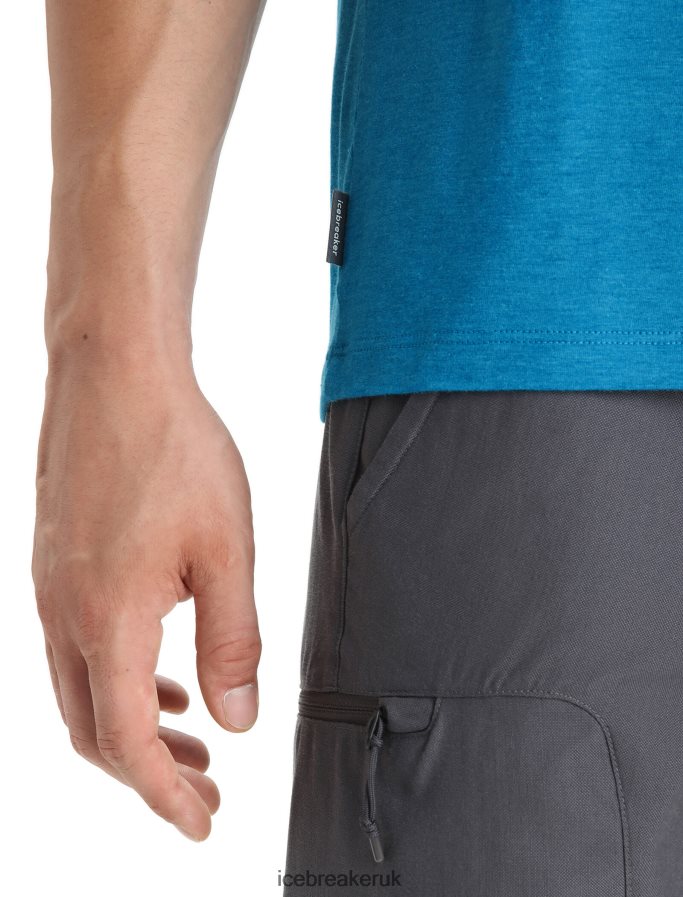 Icebreaker Men Merino Central Classic Short Sleeve T-Shirt St Anton Z04NXR34 Clothing Geo Blue - Image 5