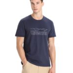 Icebreaker Men Merino Central Classic Short Sleeve T-Shirt Story Z04NXR52 Clothing Midnight Navy