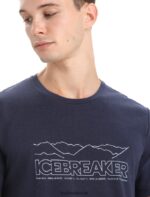 Icebreaker Men Merino Central Classic Short Sleeve T-Shirt Story Z04NXR52 Clothing Midnight Navy - Image 4