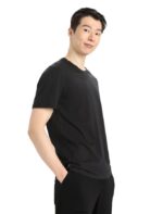 Icebreaker Men Merino Central Classic Short Sleeve T-Shirt Z04NXR47 Clothing Black