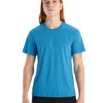 Icebreaker Men Merino Central Classic Short Sleeve T-Shirt Z04NXR50 Clothing Geo Blue