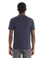 Icebreaker Men Merino Central Classic Short Sleeve T-Shirt Z04NXR51 Clothing Midnight Navy - Image 2