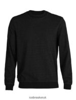 Icebreaker Men Merino Central Long Sleeve Sweatshirt Z04NXR495 Clothing Black - Image 8