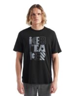 Icebreaker Men Merino Central Short Sleeve T-Shirt Stack Z04NXR485 Clothing Black