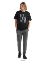 Icebreaker Men Merino Central Short Sleeve T-Shirt Stack Z04NXR485 Clothing Black - Image 3